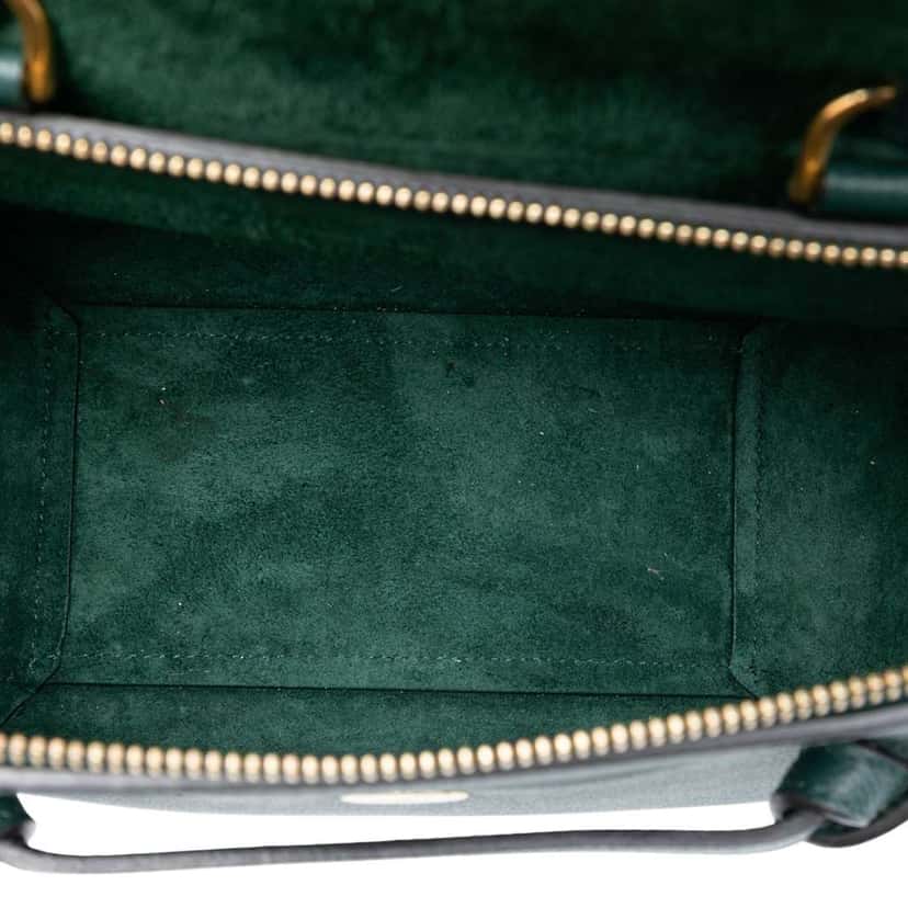 Celine Nano Grained Calfskin Belt Bag Green Leather Very good condition - Model View