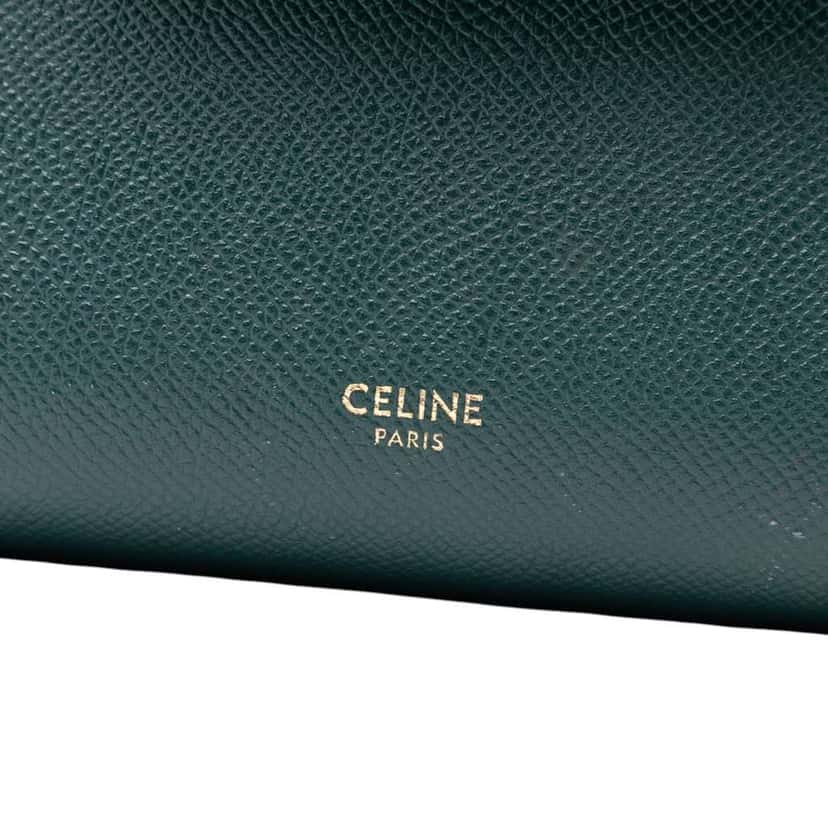 Celine Nano Grained Calfskin Belt Bag Green Leather Very good condition - Box View