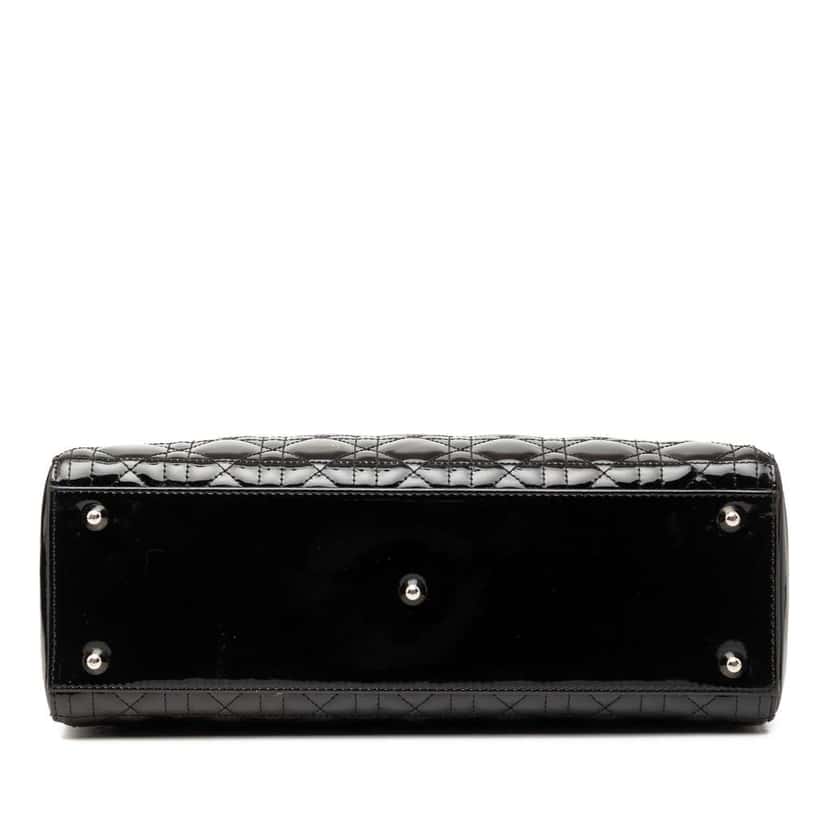 Dior Large Patent Cannage Lady Dior Black Leather Very good condition - Inside View