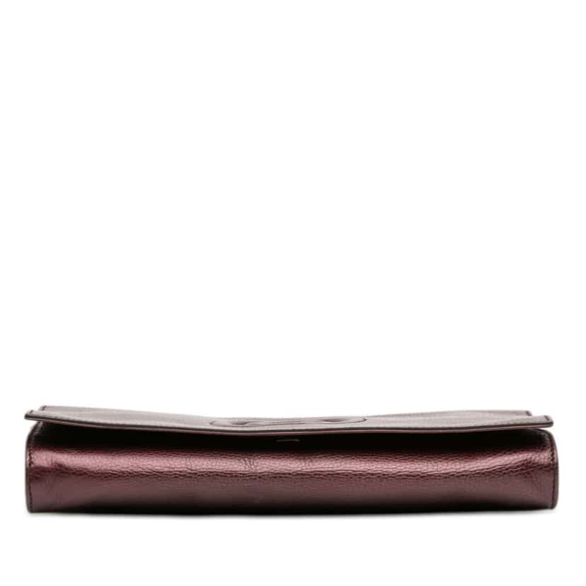Gucci Metallic Leather Soho Disco Clutch Red Leather Very good condition - Inside View