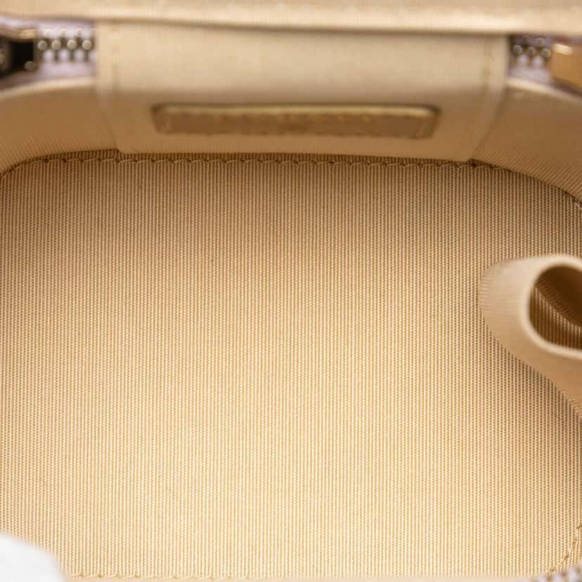 Chanel Mini Quilted Lambskin Pearl Crush Vanity Case With Chain Purple Leather Very good condition - Model View