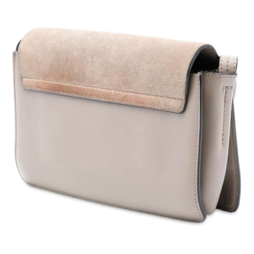 Chloé Small Suede and Calfskin Faye Crossbody Brown Leather Good condition - Back View