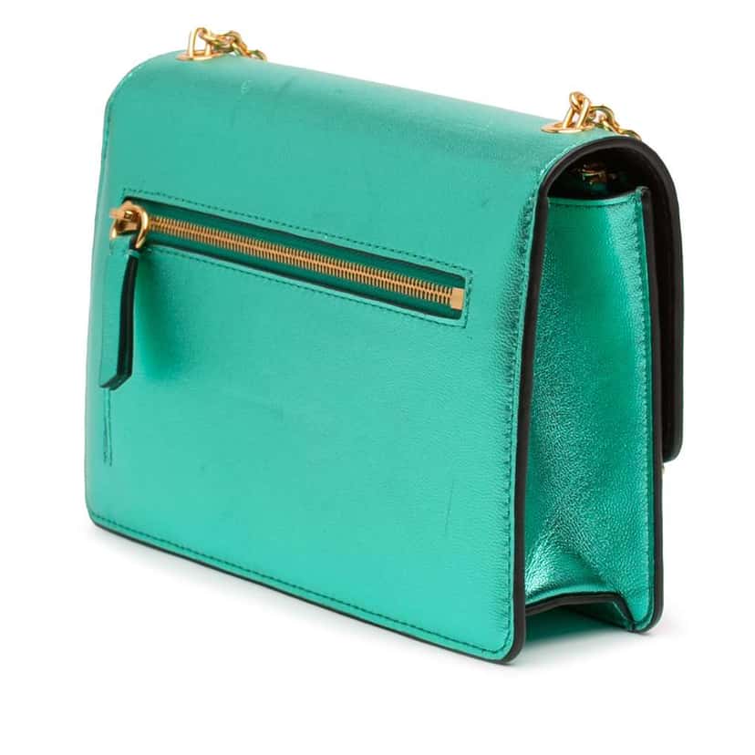 Mulberry Small Metallic Grained Calfskin Darley Crossbody Blue Leather Very good condition - Back View