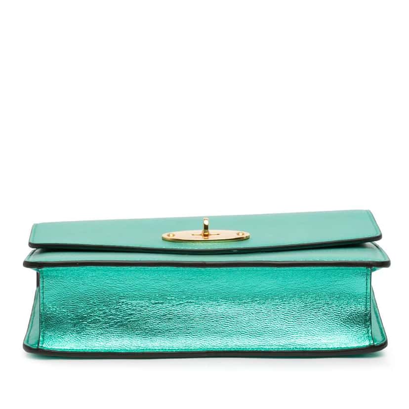 Mulberry Small Metallic Grained Calfskin Darley Crossbody Blue Leather Very good condition - Inside View