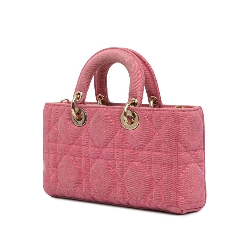 Dior Medium Denim Macrocannage Lady D Joy Pink Denim Very good condition - Back View
