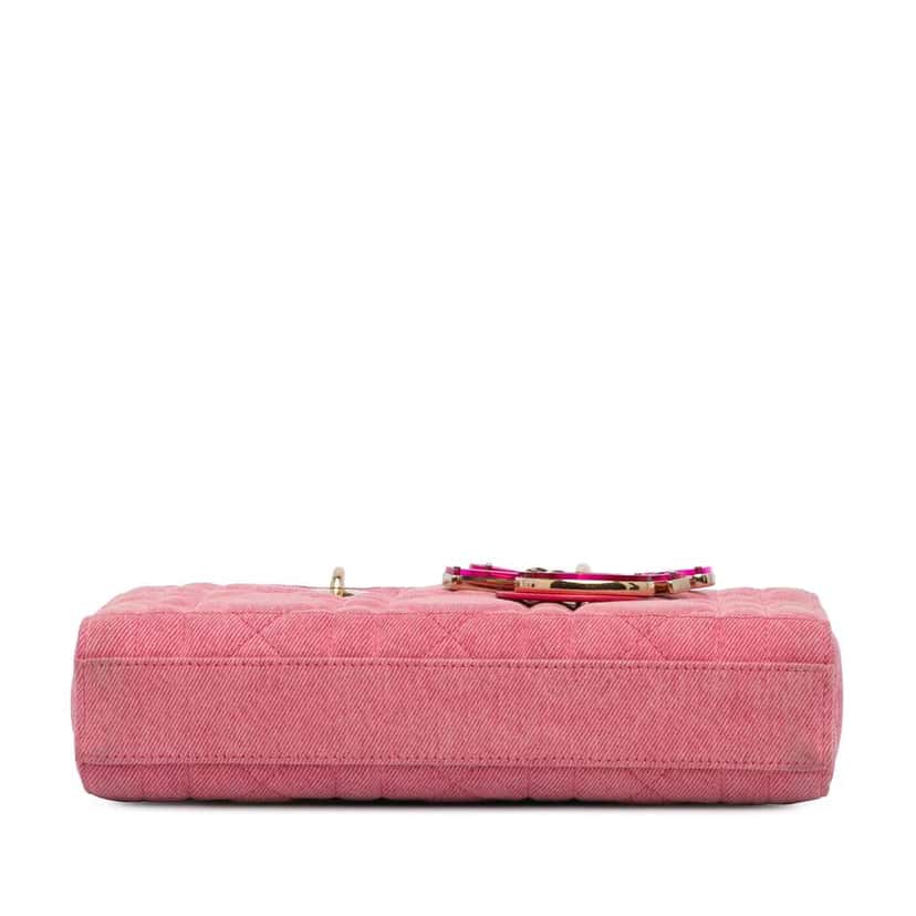 Dior Medium Denim Macrocannage Lady D Joy Pink Denim Very good condition - Inside View