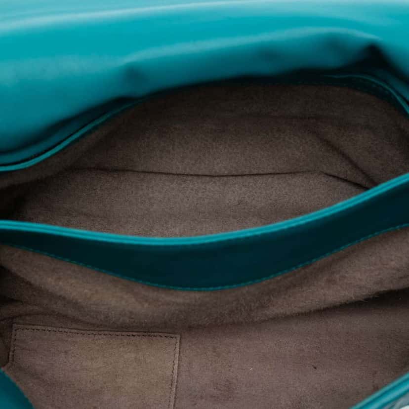 Bottega Veneta Medium Nappa Intrecciato Olimpia Shoulder Bag Blue Leather Very good condition - Model View