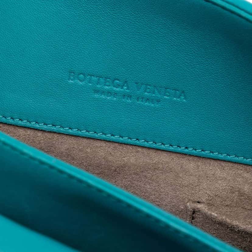 Bottega Veneta Medium Nappa Intrecciato Olimpia Shoulder Bag Blue Leather Very good condition - Box View