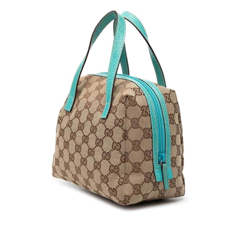 Gucci Mini GG Canvas Balthus Tofu Bag Brown Canvas Very good condition - Back View
