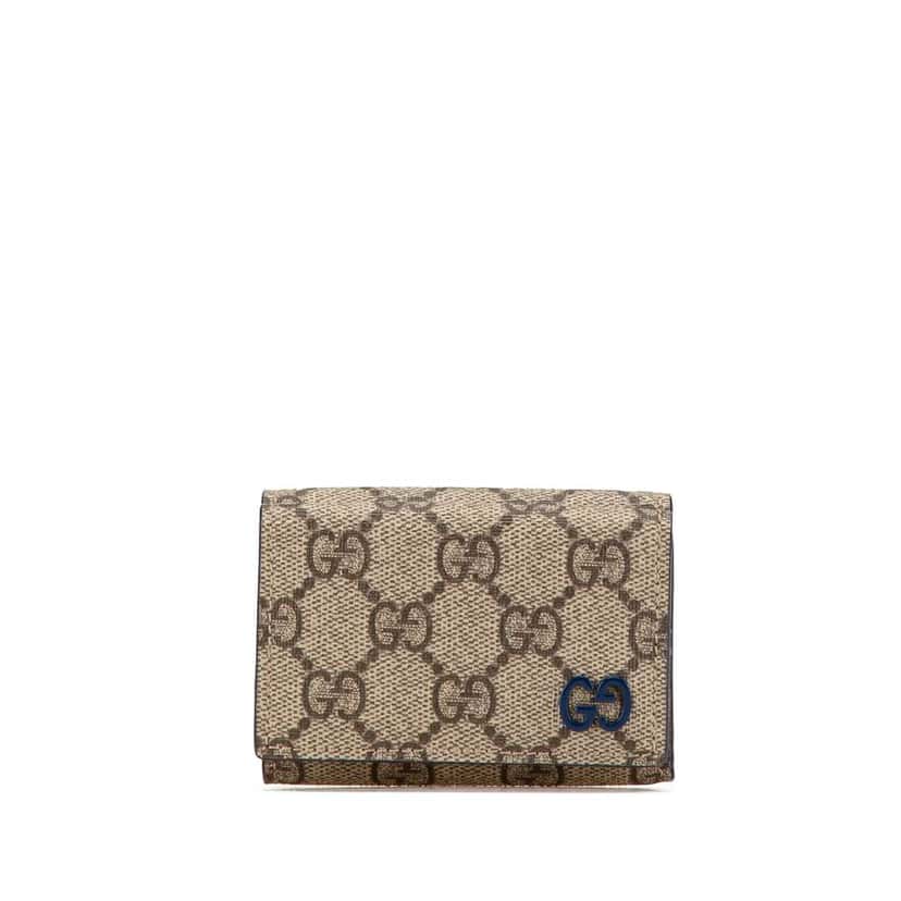 Gucci GG Supreme Compact Wallet Brown Canvas Very good condition - Front View