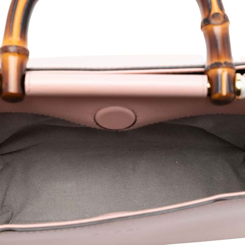 Gucci Mini Leather Bamboo Nymphaea Satchel Pink Leather Very good condition - Model View