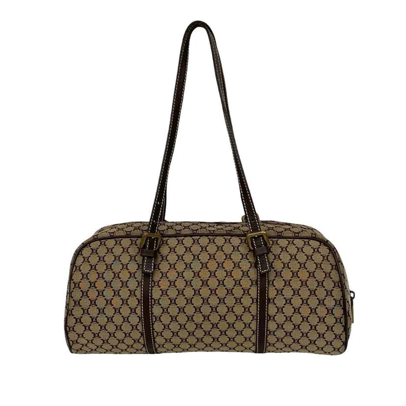 Celine Macadam Canvas Shoulder Bag Brown Canvas Very good condition - Front View