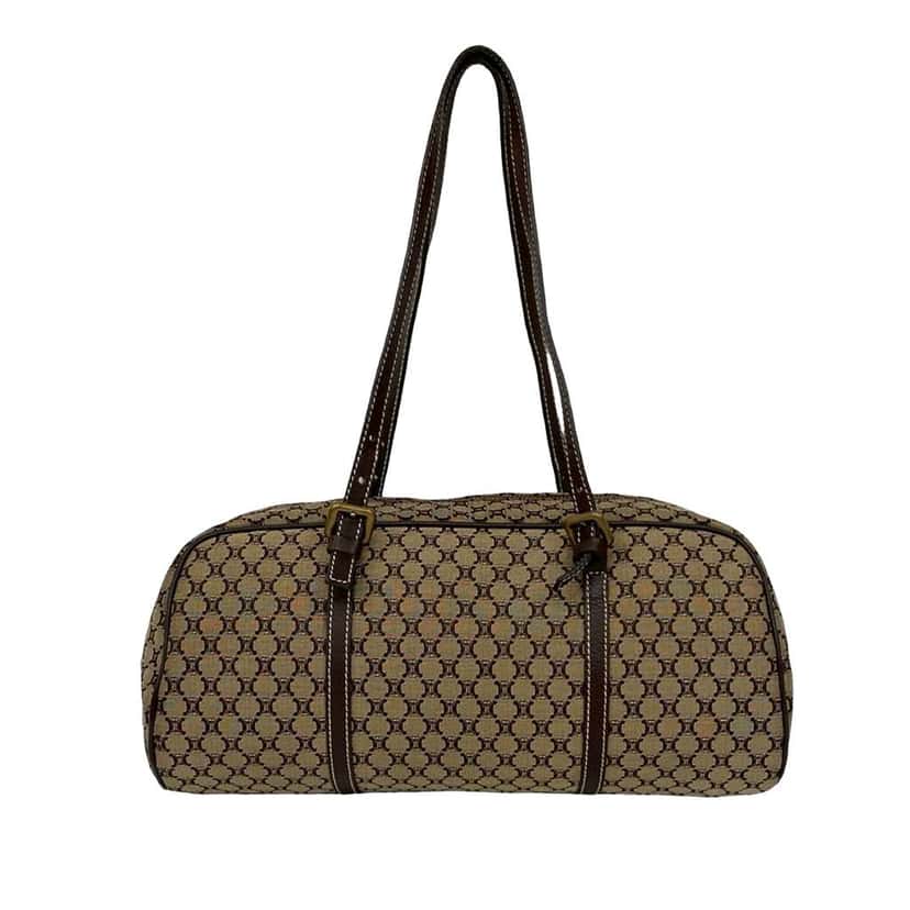 Celine Macadam Canvas Shoulder Bag Brown Canvas Very good condition - Back View