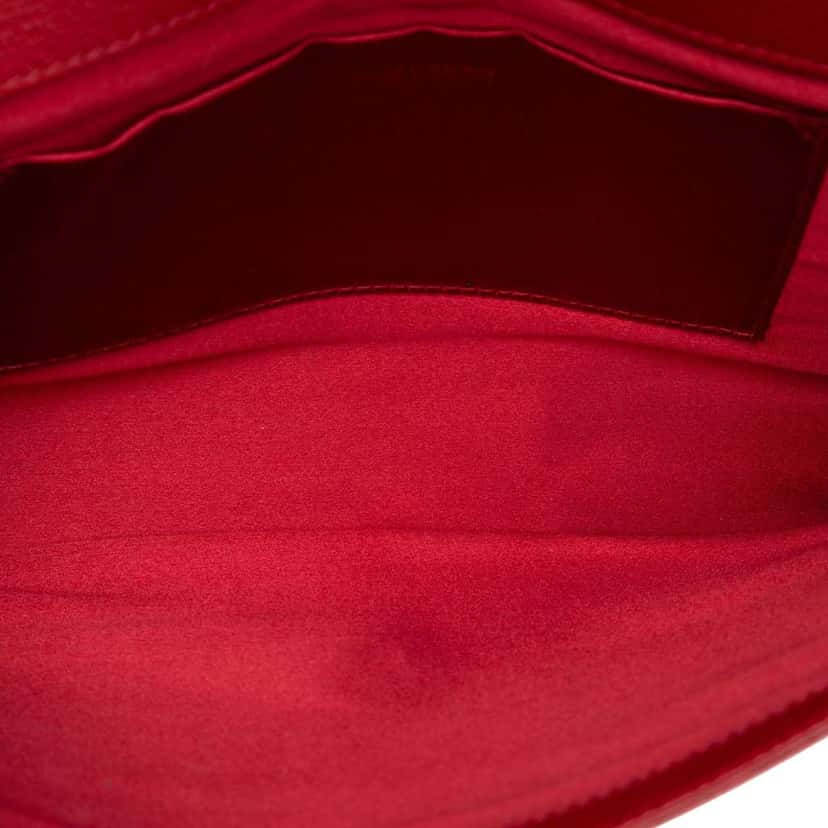 Saint Laurent Textured Leather Chyc Ligne Clutch Red Leather Very good condition - Model View