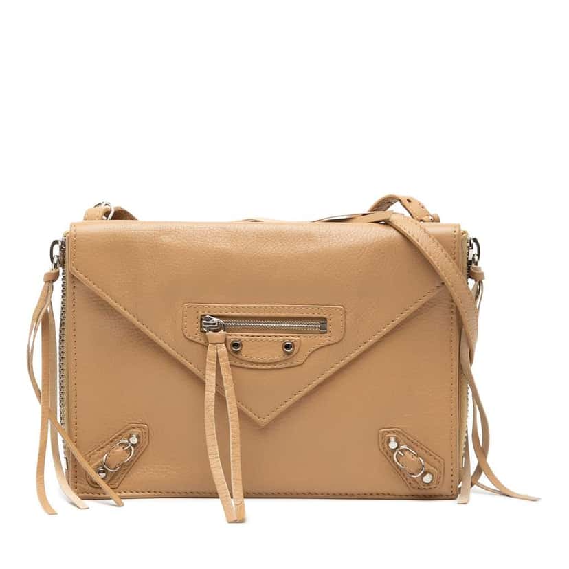 Balenciaga XS Leather Papier Triple Zip Around Crossbody Brown Leather Good condition - Front View