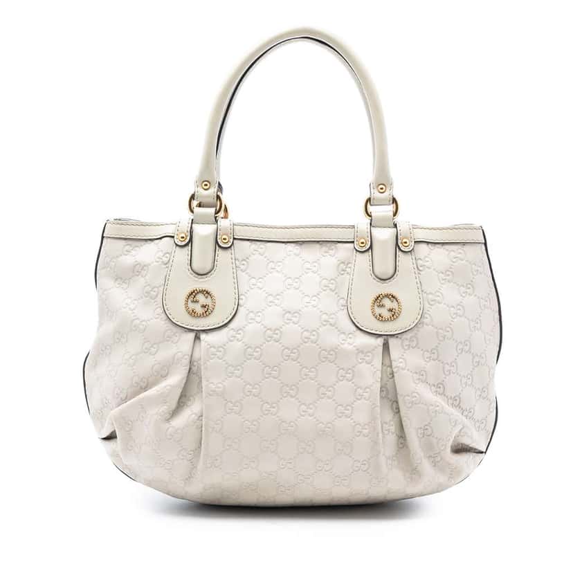 Gucci Guccissima Scarlett Tote White Leather Very good condition - Front View