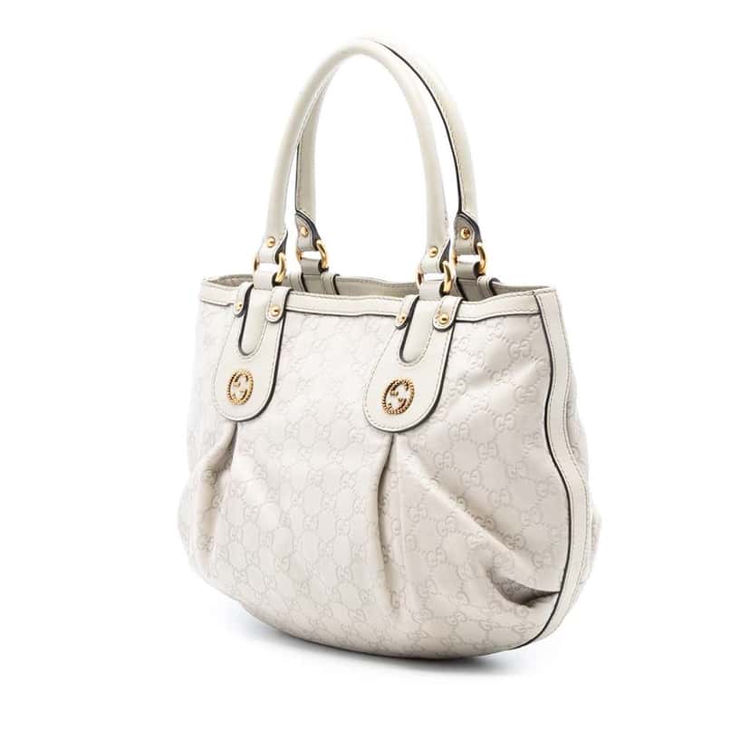 Gucci Guccissima Scarlett Tote White Leather Very good condition - Back View