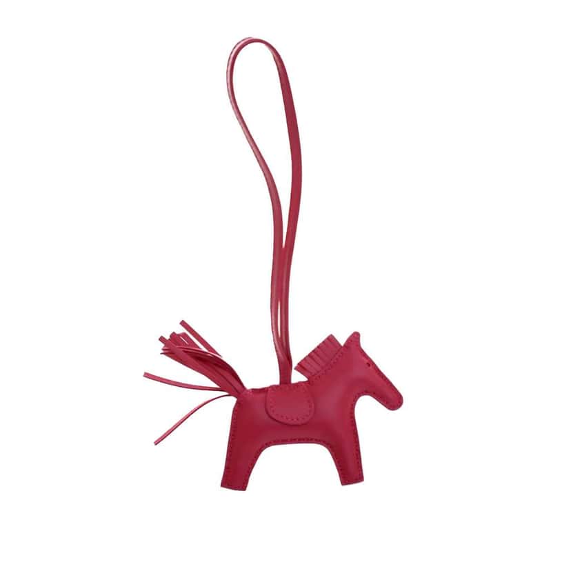 Hermès Milo Lambskin Grigri Rodeo Bag Charm PM Pink Leather Very good condition - Back View