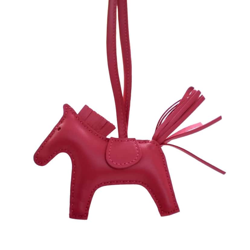 Hermès Milo Lambskin Grigri Rodeo Bag Charm PM Pink Leather Very good condition - Model View