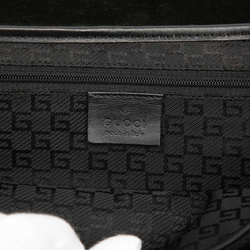 Gucci Suede Tiger Head Shoulder Bag Black Leather Very good condition - Box View