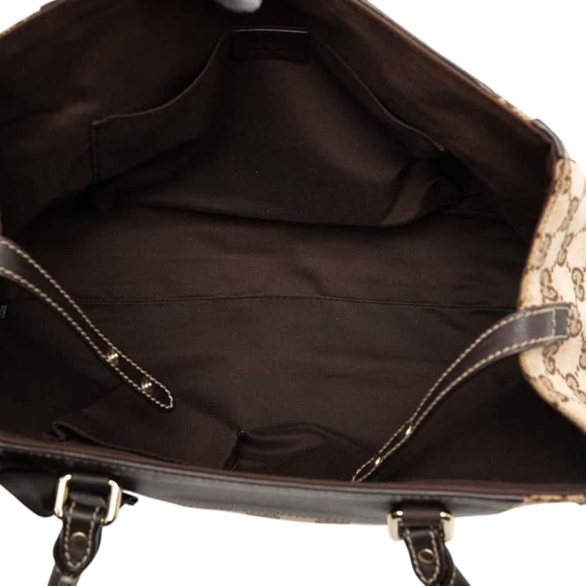 Gucci GG Canvas Trophy Tote Brown Canvas Good condition - Model View