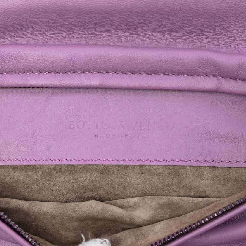 Bottega Veneta Nappa Intrecciato Turn Lock Clutch Purple Leather Very good condition - Box View