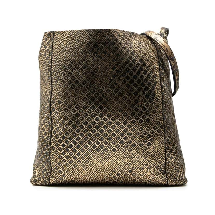Bottega Veneta Leather Intrecciomirage Crossbody Gold Leather Very good condition - Front View