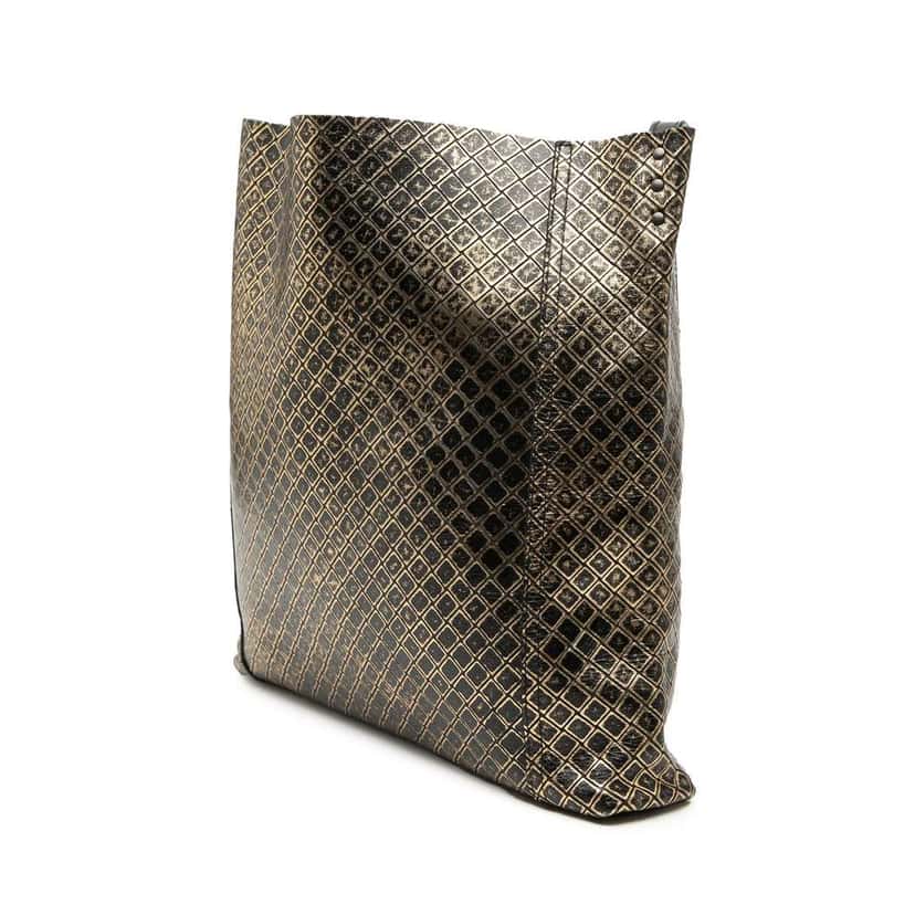 Bottega Veneta Leather Intrecciomirage Crossbody Gold Leather Very good condition - Back View