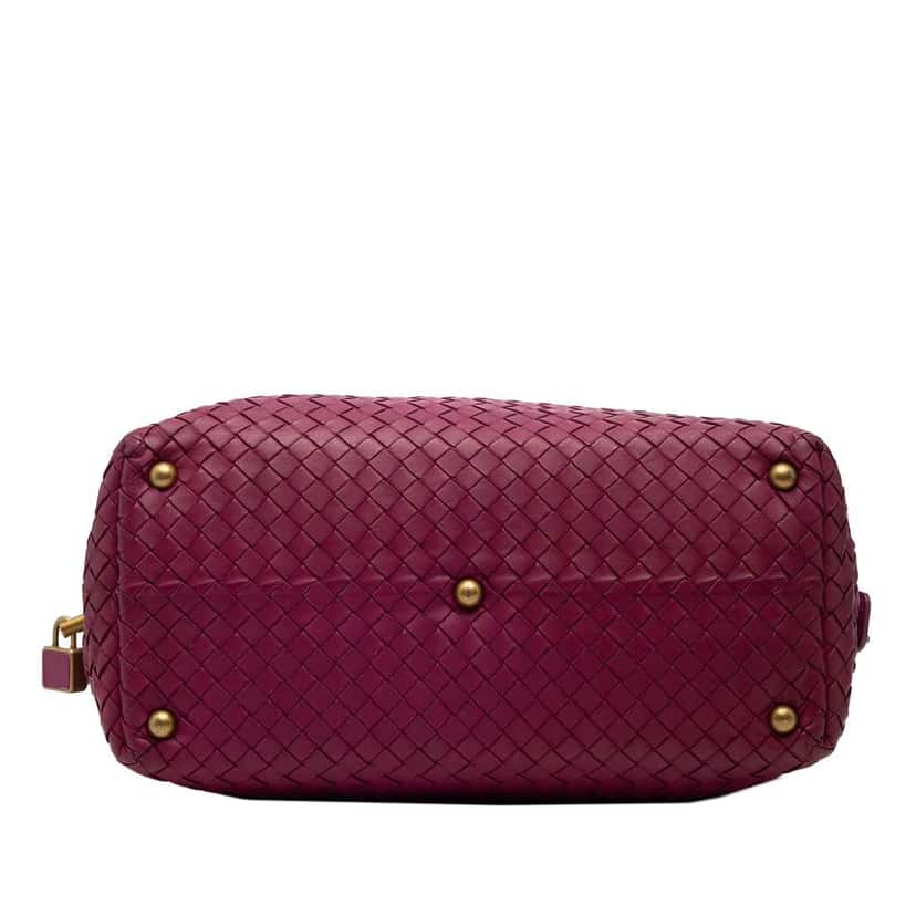 Bottega Veneta Nappa Intrecciato Montaigne Boston Bag Purple Leather Good condition - Inside View