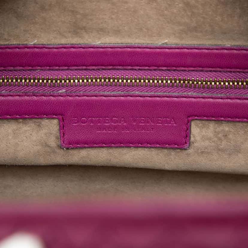 Bottega Veneta Nappa Intrecciato Montaigne Boston Bag Purple Leather Good condition - Box View