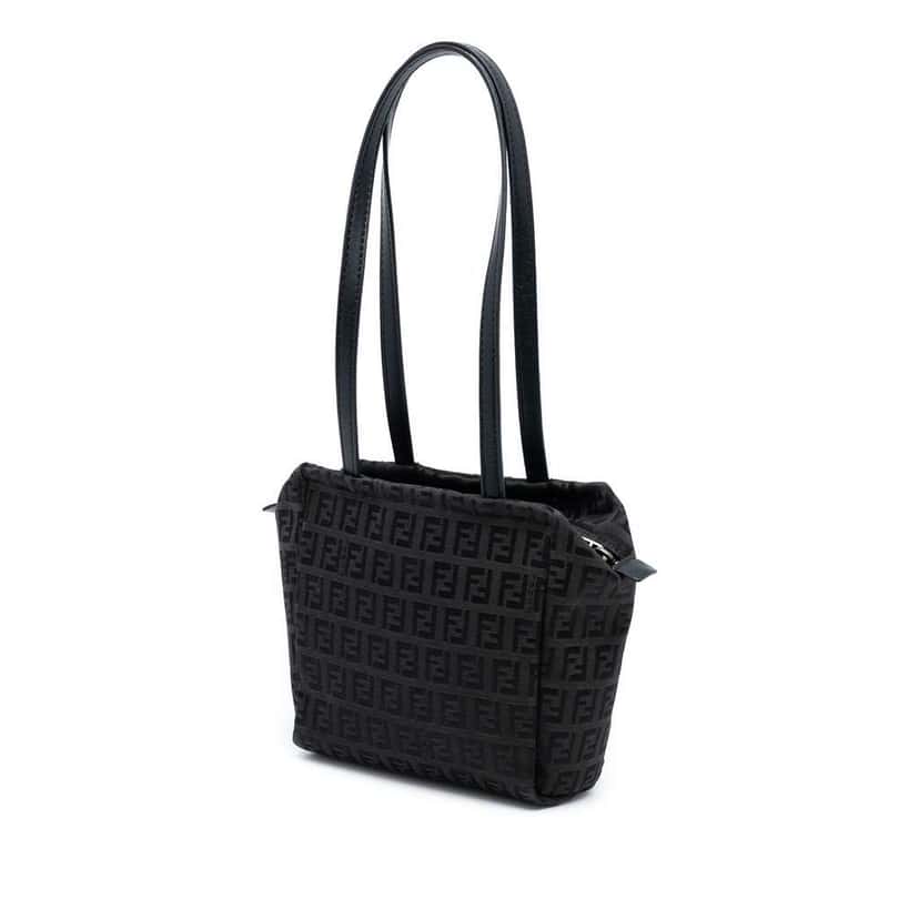 Fendi Mini Zucchino Canvas Handbag Black Canvas Very good condition - Back View