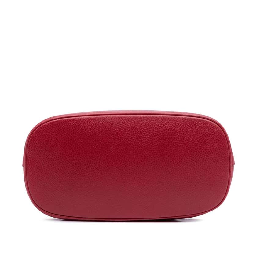 Gucci Small Dollar Calfskin GG Charm Dome Satchel Red Leather Very good condition - Inside View