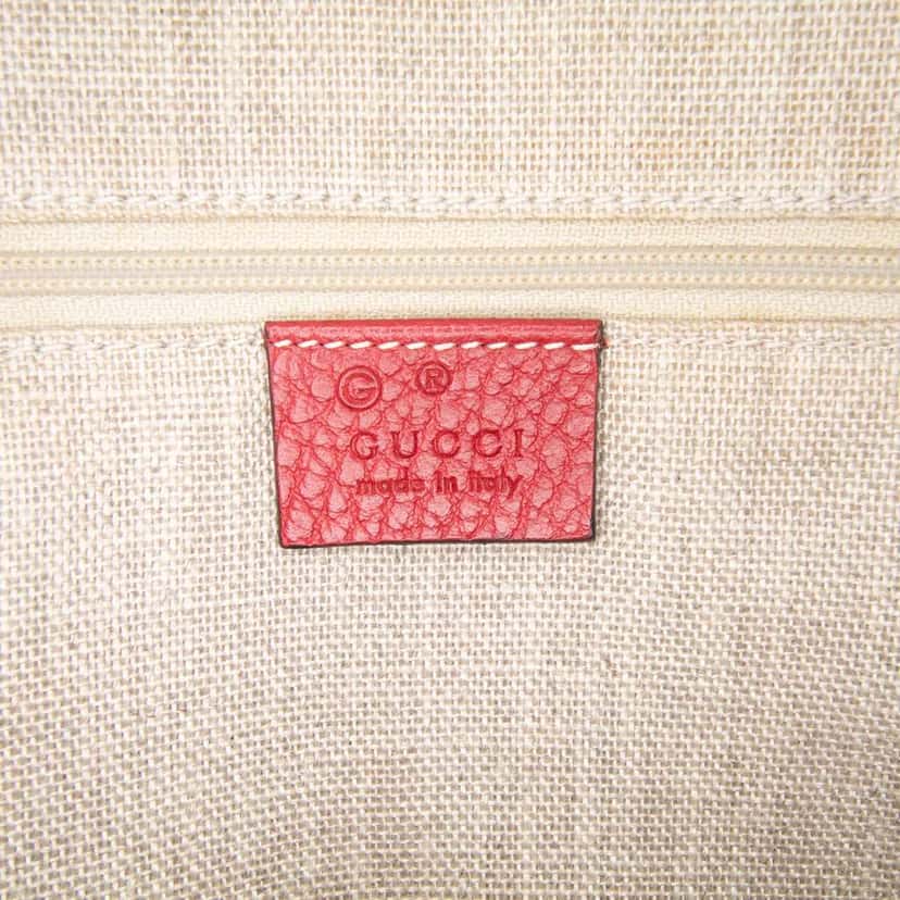 Gucci Small Dollar Calfskin GG Charm Dome Satchel Red Leather Very good condition - Box View