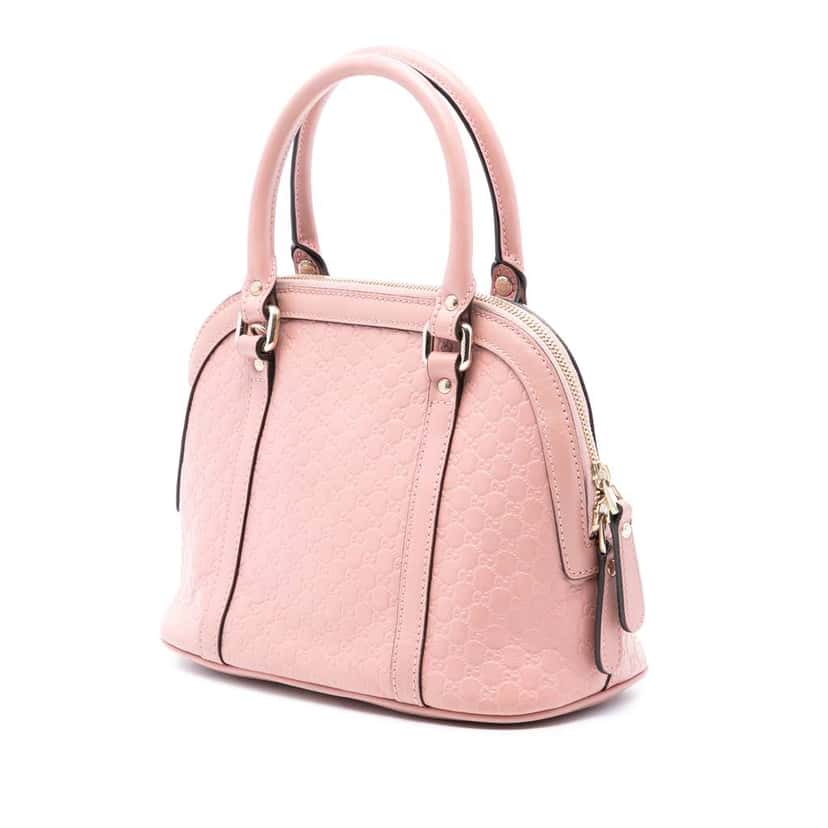 Gucci Mini Microguccissima Dome Satchel Pink Leather Very good condition - Back View