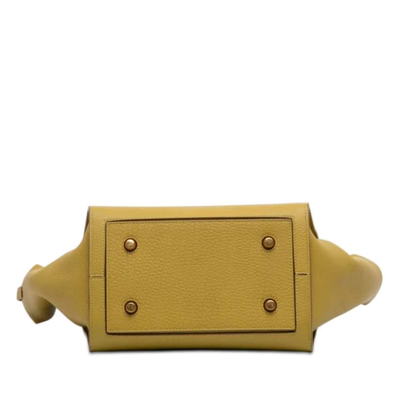 Celine Small Grained Calfskin Tie Knot Handbag Yellow Leather Very good condition - Inside View