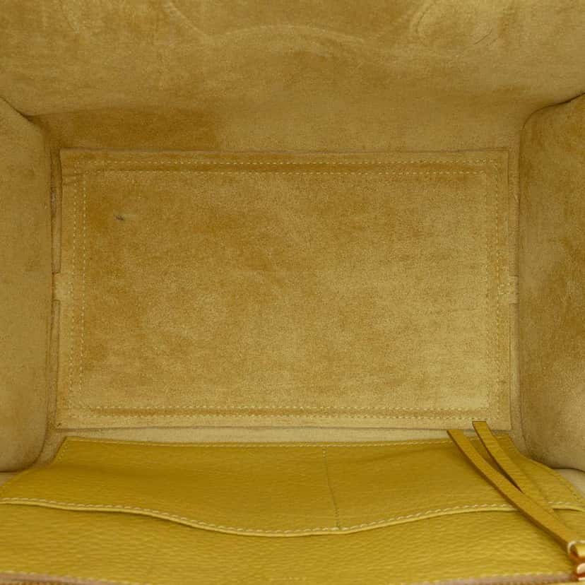 Celine Small Grained Calfskin Tie Knot Handbag Yellow Leather Very good condition - Model View
