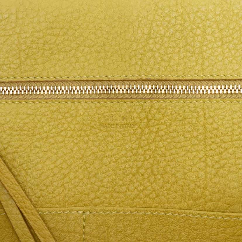 Celine Small Grained Calfskin Tie Knot Handbag Yellow Leather Very good condition - Box View