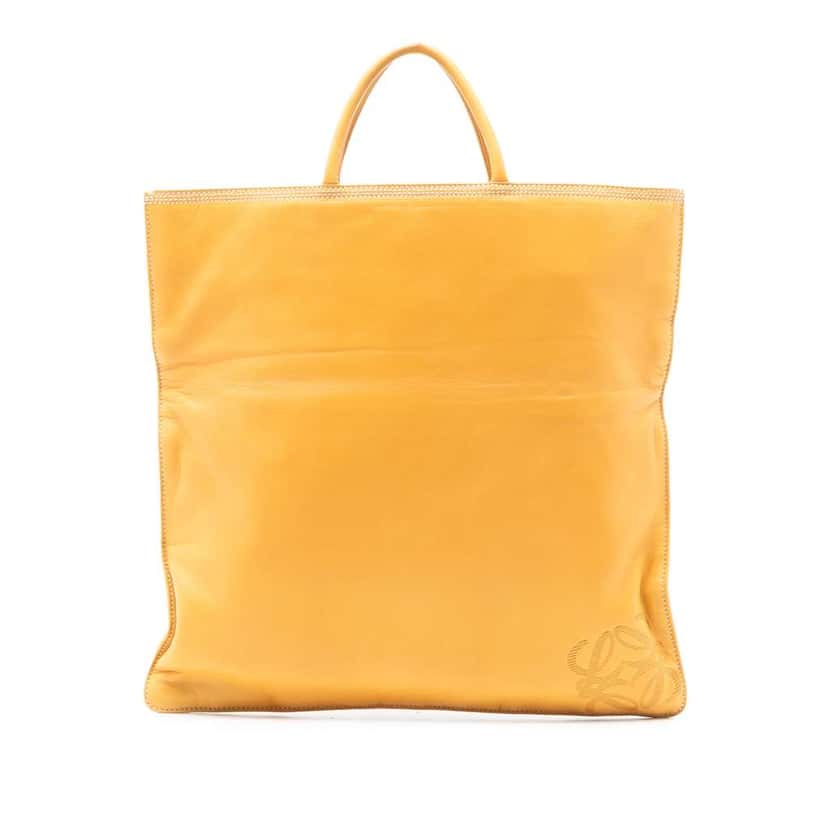 Loewe Leather Anagram Tote Yellow Leather Very good condition - Front View