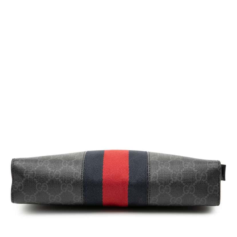 Gucci GG Supreme Web Clutch Black Canvas Very good condition - Inside View