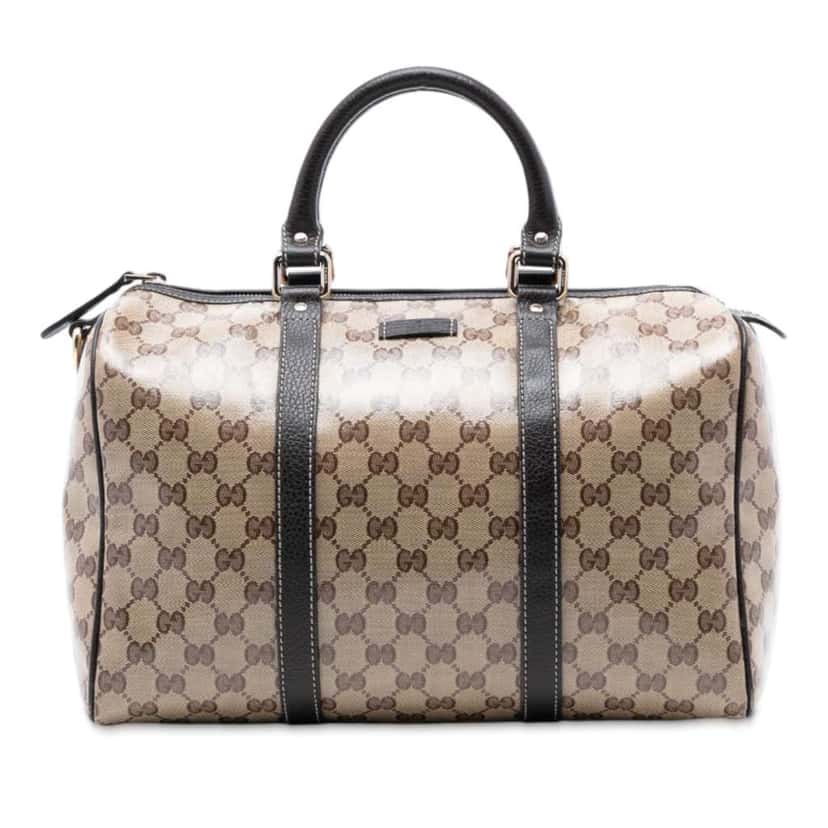 Gucci Medium GG Crystal Joy Boston Bag Brown Canvas Very good condition - Front View