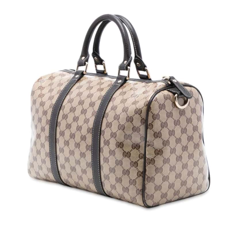 Gucci Medium GG Crystal Joy Boston Bag Brown Canvas Very good condition - Back View