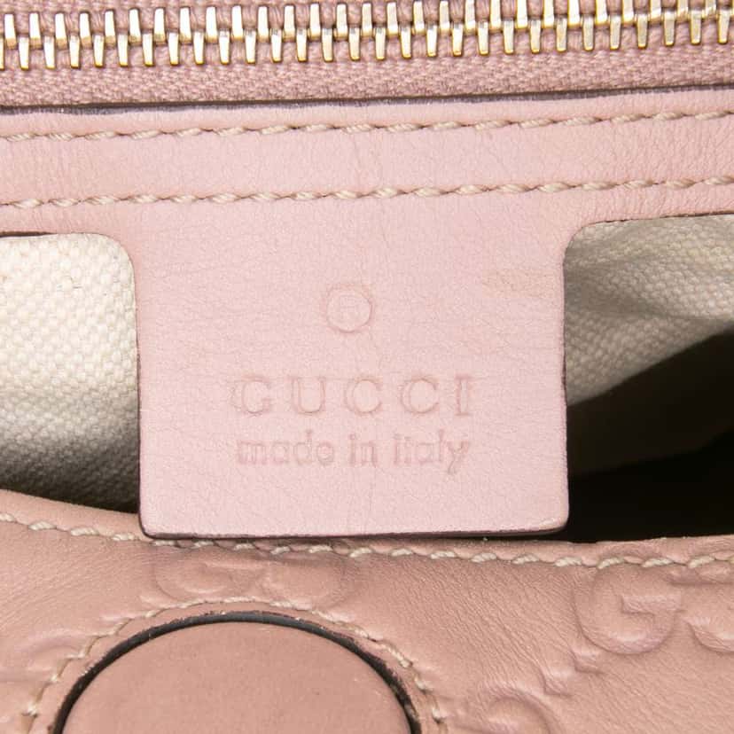 Gucci Medium Guccissima Bree Fold Over Tote Pink Leather Very good condition - Box View