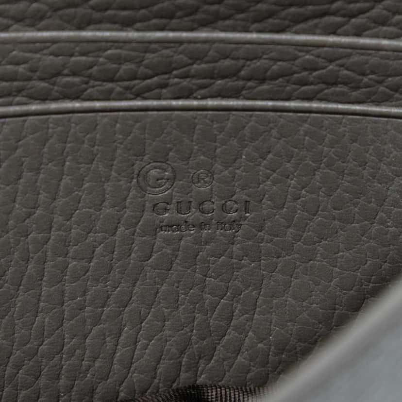 Gucci Interlocking G Dollar Calfskin Wallet on Chain Grey Leather Very good condition - Box View