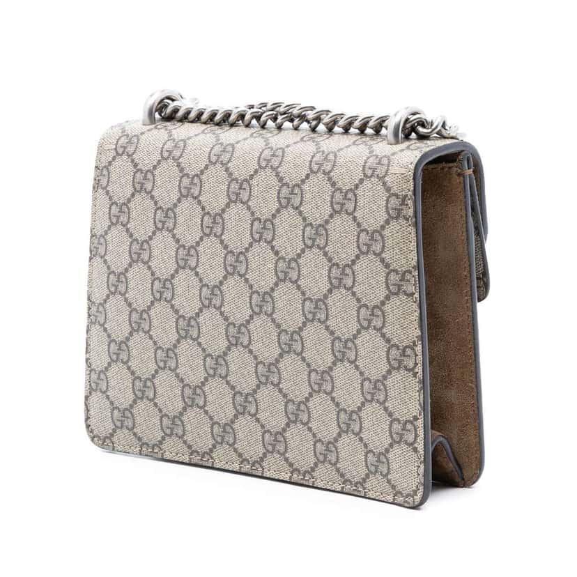 Gucci Small GG Supreme Dionysus Crossbody Brown Canvas Very good condition - Back View