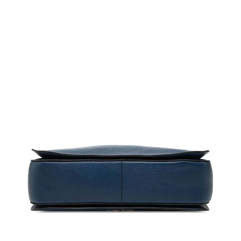 Miu Miu Goatskin Madras Satchel Blue Leather Very good condition - Inside View