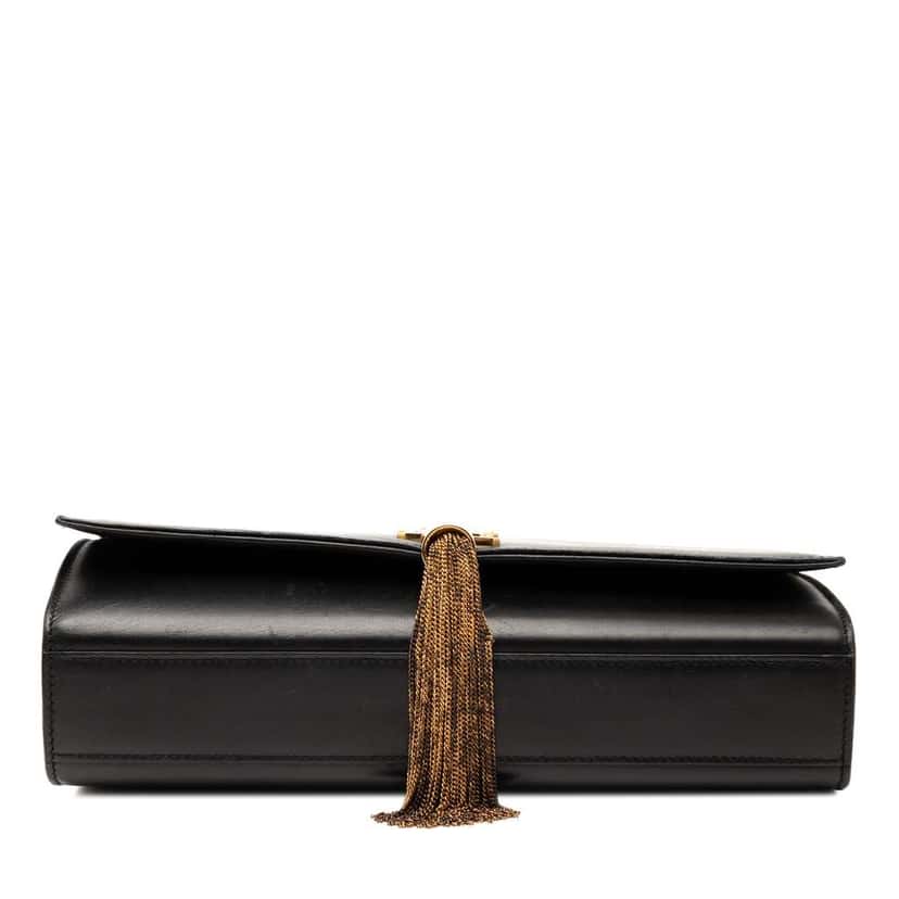 Saint Laurent Medium Smooth Calfskin Classic Monogram Kate Tassel Crossbody Black Leather Very good condition - Inside View