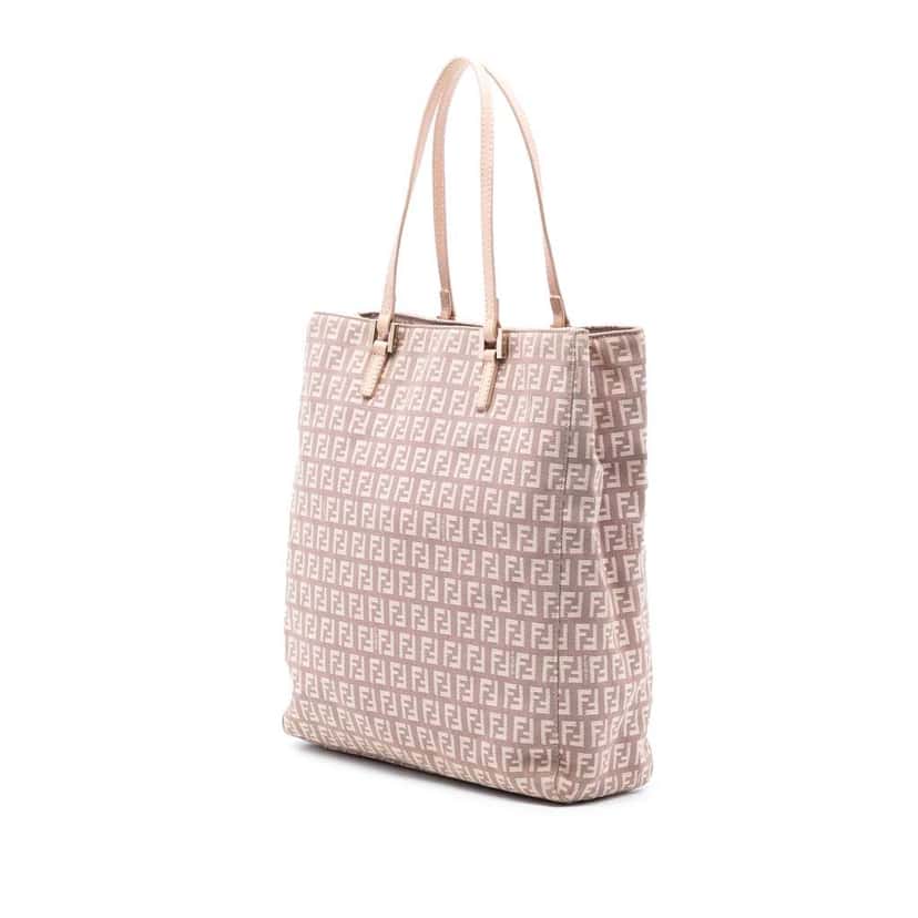 Fendi Zucchino Canvas Tote Pink Canvas Very good condition - Back View