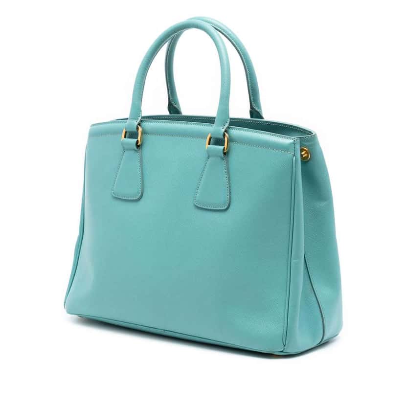 Prada Saffiano Lux Parabole Tote Blue Leather Very good condition - Back View
