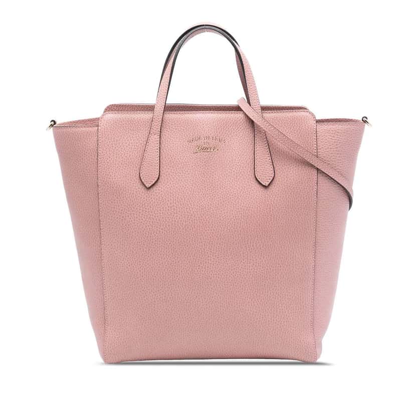 Gucci Leather Swing Convertible Tote Pink Leather Very good condition - Front View