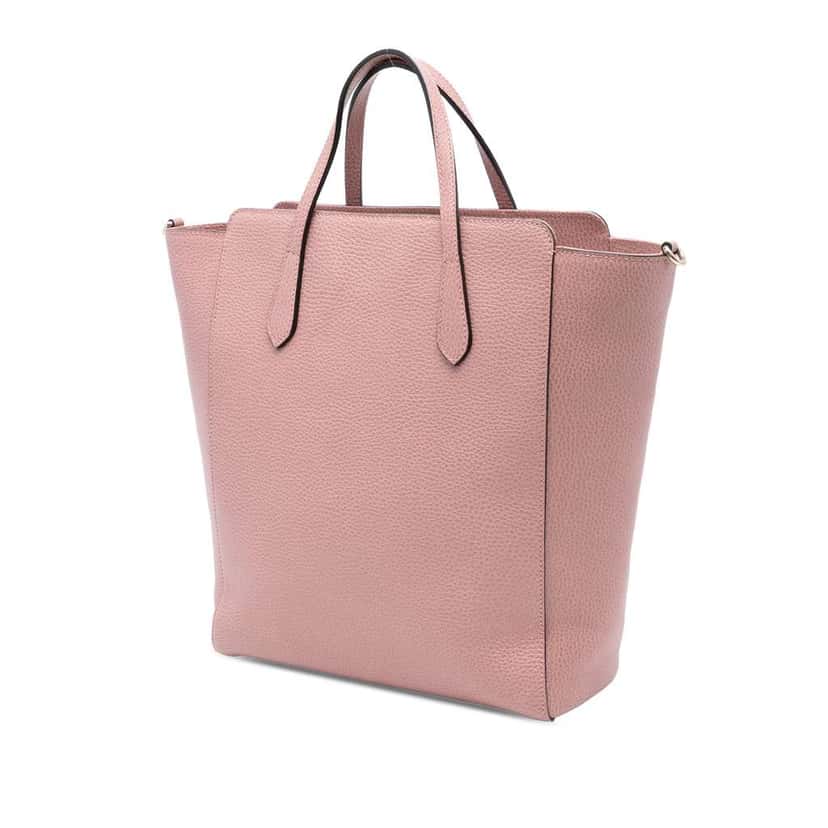 Gucci Leather Swing Convertible Tote Pink Leather Very good condition - Back View